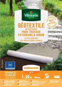 Géotextile Recyclé Travaux Extérieurs - 100 g/m² - 1 m x 20 m - Blanc